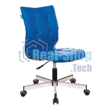 Кресло компьютерное Бюрократ CH-330M/OR-03 без подлокотников, синий, искусственная кожа, крестовина металл