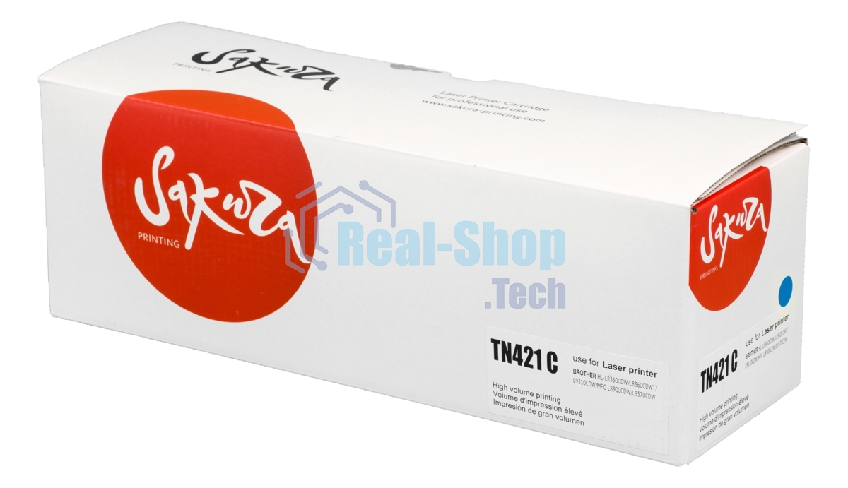 Картридж лазерный Sakura TN421C для Brother HL-8260DCW, DCP-8410, MFC-8690, синий, 1 800к.