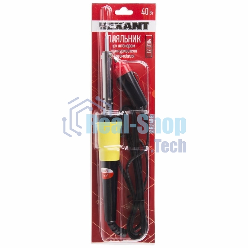 Паяльник Rexant со штекером прикуривателя автомобиля 40 Ватт/12 Вольт