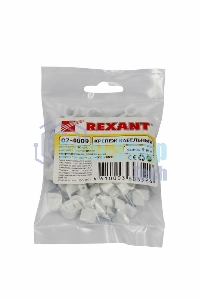 Крепеж кабеля круглый Rexant 9 мм, белый (упак. 50 шт)