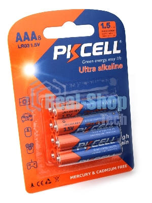 Щелочной/алкалиновый элемент питания PKCELL LR03-8B тип - AAА 8 шт в блистере