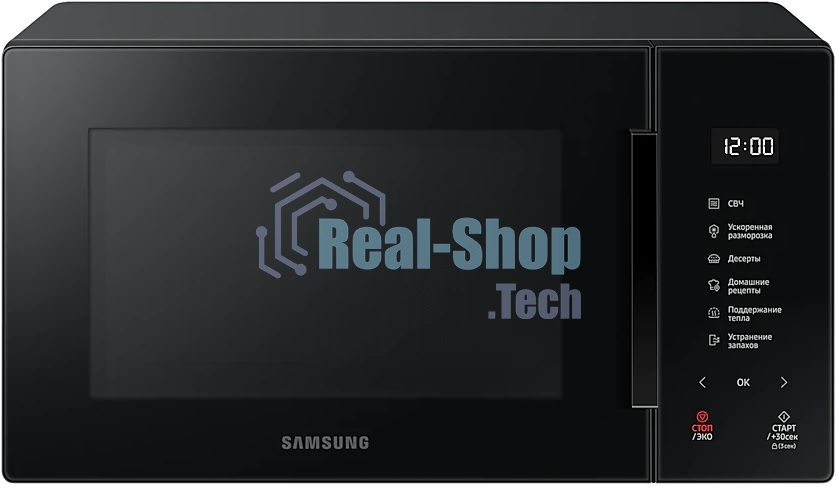 Микроволновая печь Samsung MS23T5018AK/BW черный, 23 л, 800 Вт, переключатели - сенсор
