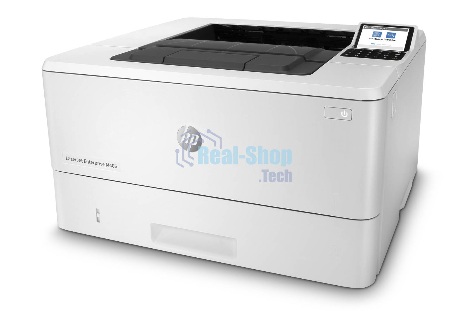 Принтер лазерный HP LaserJet Enterprise M406dn (3PZ15A), A4, ч/б, печ. до 40 стр/мин., 1200 x 1200 dpi, USB, RJ-45, Air Print, Mopria