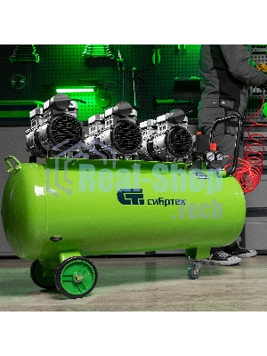 Компрессор безмаслянный малошумный Сибртех МБ 2250/100, 2250 Вт, 100л, 400 л/мин