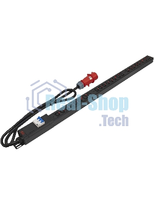 Блок распределения питания Powercom PDU-32AV24-18C3-6C9-3P верт.размещ. 18xC13 6xC19 3x32A IEC 60309 2м