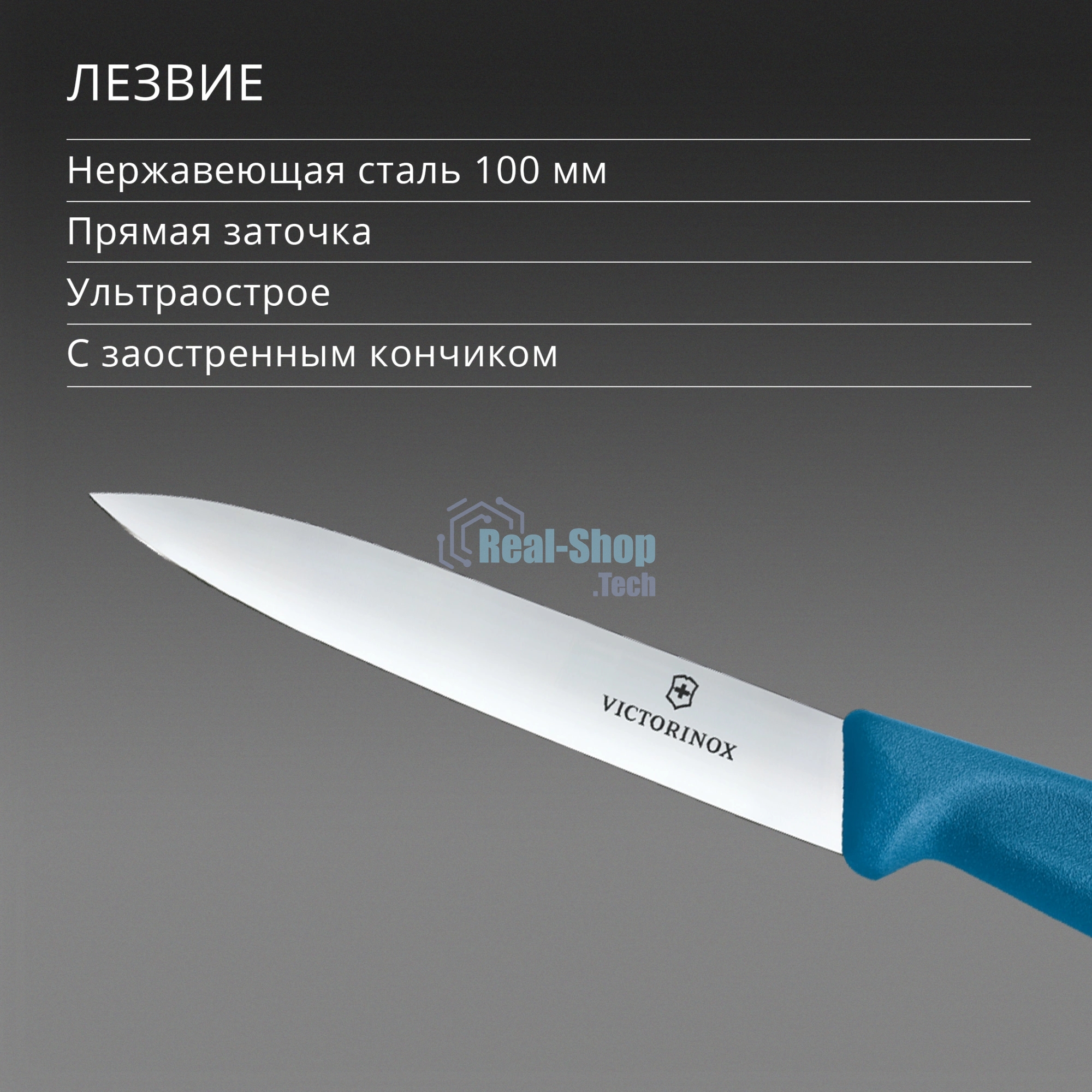 Нож кухонный Victorinox Swiss Classic (6.7702.C1) для овощей лезв. 100 мм прямая заточка синий