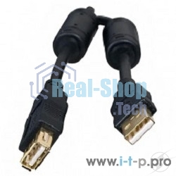 Кабель 5bites Проф. Кабель 5bites UC5011-050A USB2.0, AM/AF, зол.разъемы, ферр.кольца, 5м., черный