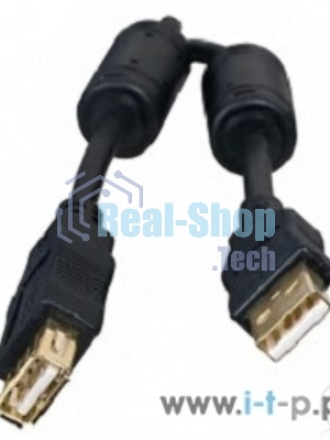 Кабель 5bites Проф. Кабель 5bites UC5011-050A USB2.0, AM/AF, зол.разъемы, ферр.кольца, 5м., черный