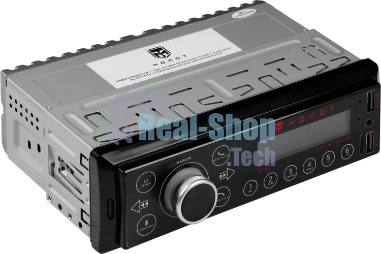 Автомагнитола Ural Молот АРС-МТ 333К, 1 DIN, Bluetooth, USB Type-A, AUX