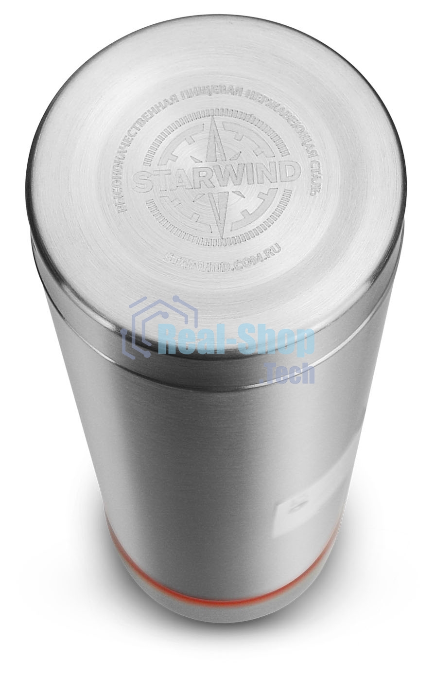 Термос для напитков Starwind 10-500 0.5 л, серебристый/красный, картонная коробка