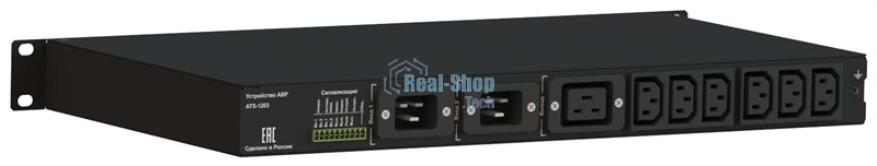 Автоматический ввод резерва Elemy ATS-1203/16/S/E/DO, 1U, 220B, 16A, Ethernet, Digital Output, in (2) C20, out (1) C19 (6) C13