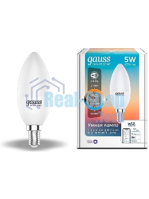 Лампа Светодиодная Gauss Smart Home DIM CCT E14 C37 5 Вт