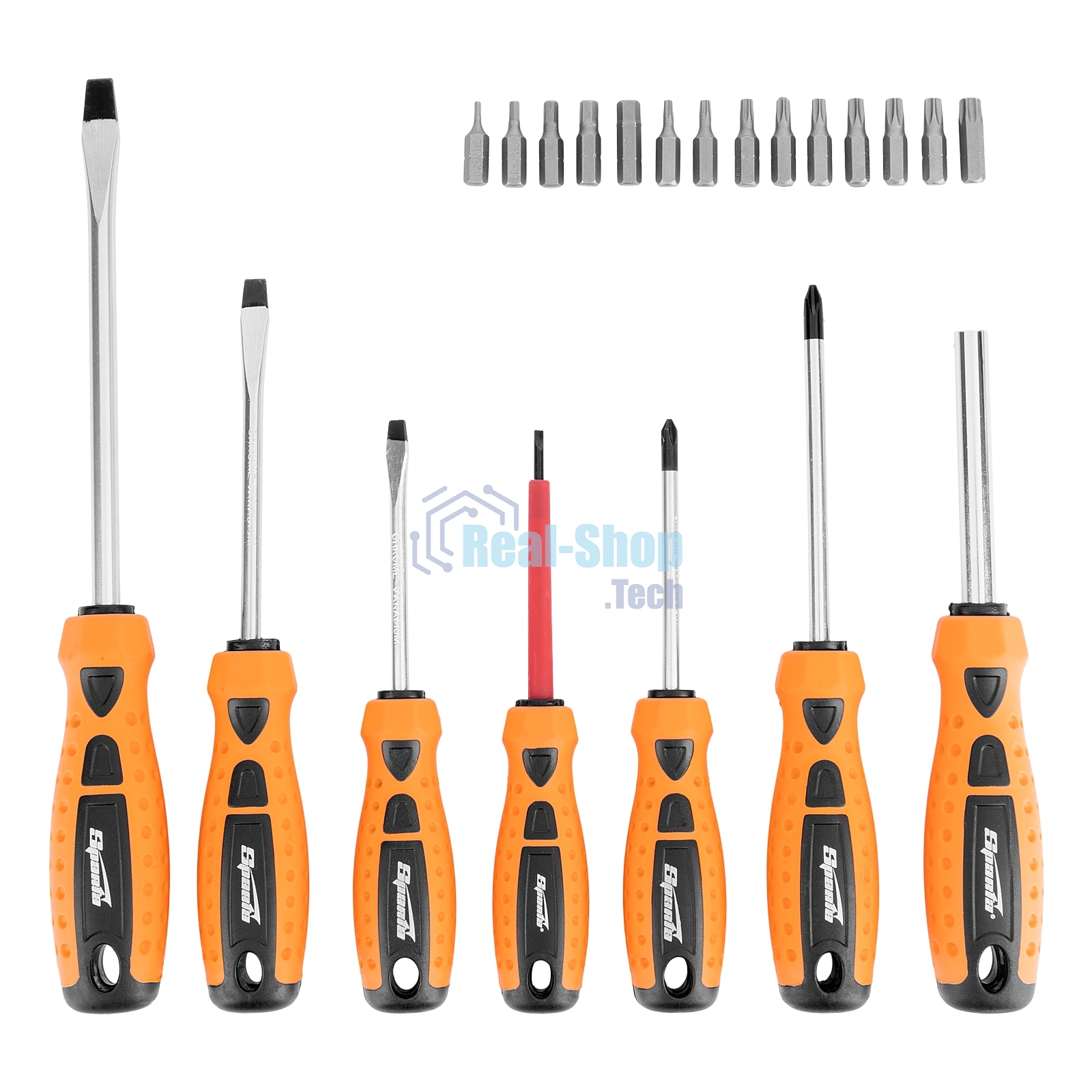 Набор отверток Sparta биты, двухкомпонентные рукоятки, 21 предмет