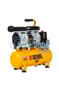 Компрессор Denzel DLS650/10 безмаслянный малошумный 650 Вт, 120 л/мин,ресивер 10 л