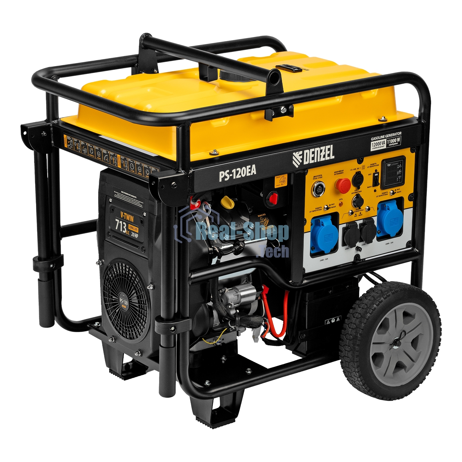 Электрогенератор бензиновый Denzel PS-120EA, 12 кВт, 110 дБ, 276 кг