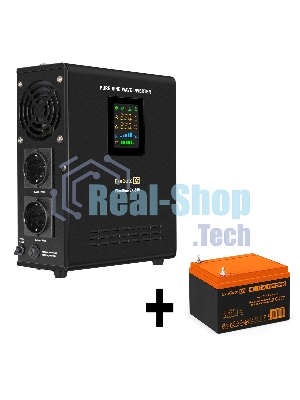 Комплект Источник бесперебойного питания EX295995RUS + батарея 26Aч EX285663RUS 1шт (инвертор, синус, для котла, настенный) ExeGate FineSine SX-500.LCD.AVR.2SH <500VA/300W, чистая синусоида, цветной LCD-дисплей, AVR, 2*Schuko, линейно-интерактивный, крепление настенное/универсальное, черный> + батарея ExeGate HRL 12-26 (12В, 26Ач) 1шт
