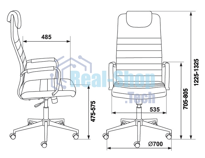 Кресло руководителя Бюрократ KB-9N/ECO/OR-12 бежевый, сиденье бежевый, искусственная кожа, крестовина хром, колеса черный
