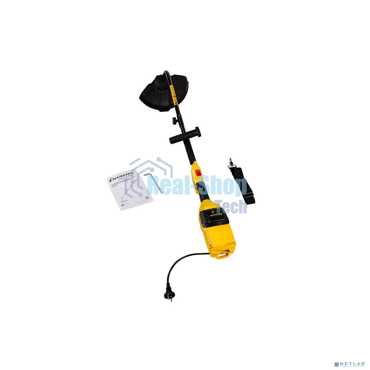 Триммер электрический Champion ET1003A 1000Вт 35см верхний двиг., изогнутая разъемная штанга 3.9кг