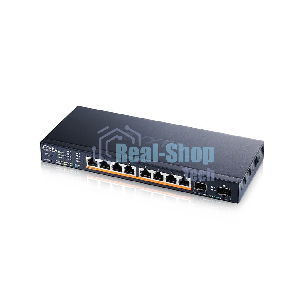 Коммутатор Zyxel XMG1915-10EP-EU0101F (L2+) 8x2.5 Гбит/с 2SFP+ 8PoE++ 130W управляемый