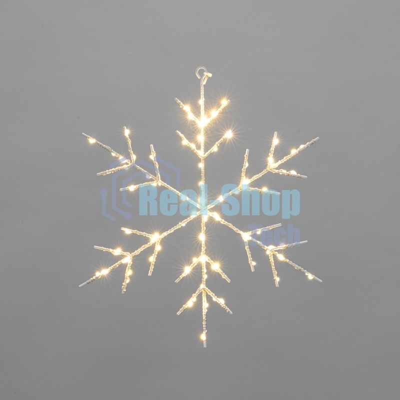 Светодиодная подвесная фигура Neon-night Снежинка на металлическом каркасе, цвет теплый белый