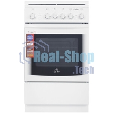 Плита газовая De Luxe 5040.33Г (КР) ЧР белый, конфорок 4 газовых, духовка 43 л, 50 см x 85 см x 50 см