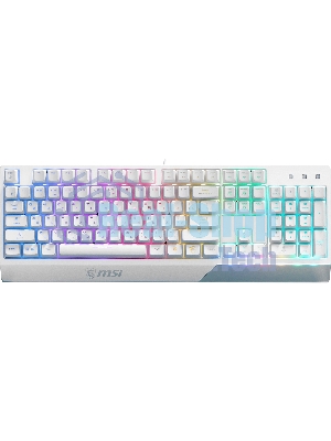 Клавиатура проводная MSI Vigor GK30 белый USB Multimedia for gamer LED (подставка для запястий)