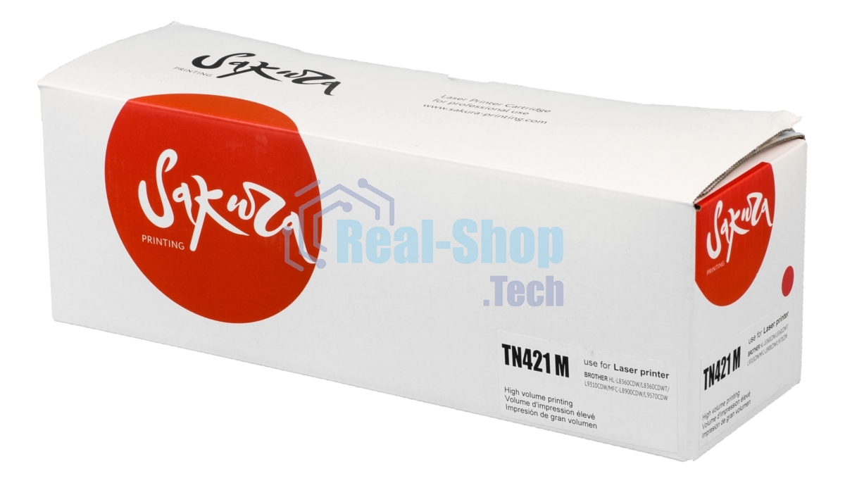 Картридж лазерный Sakura TN421M для Brother HL-8260DCW, DCP-8410, MFC-8690, пурпурный, 1 800к.