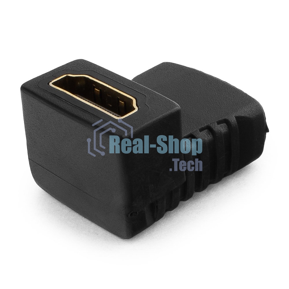 Переходник Gembird Переходник HDMI-HDMI 19F/19F, угловой, золотые разъемы, пакет