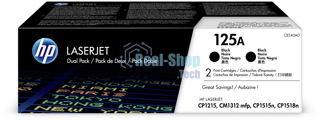Картридж лазерный HP CB540AD черный двойная упаковка для CLJ CP1215/CP1515/CP1518 2 х 2200стр.