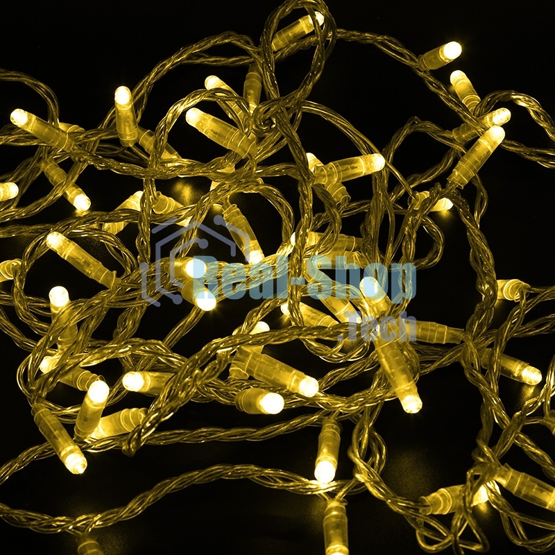 Гирлянда Neon-night Нить 10м, с эффектом мерцания, прозрачный ПВХ, 24В, Желтый
