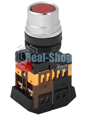 Кнопка ABLF-22 красный d22мм неон/240В 1з+1р IEK
