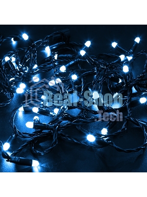 Гирлянда Neon-night Нить 10м, эффект мерцания (каждый 5-ый), черный ПВХ, 230В, Синий