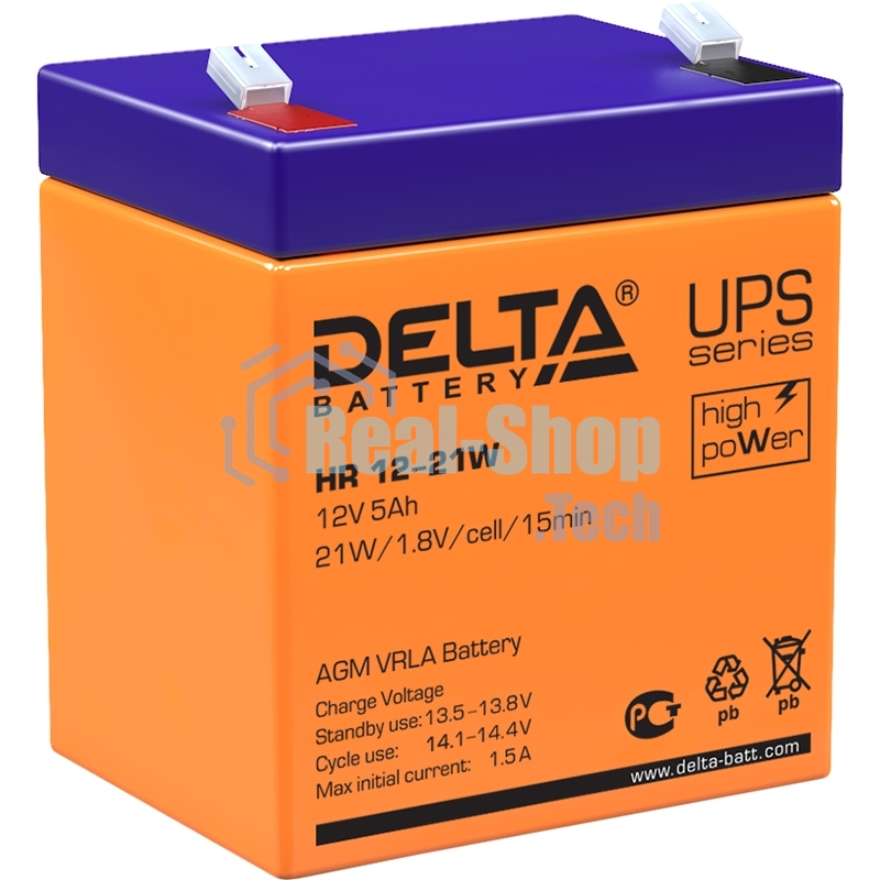 Батарея для ИБП Delta HR 12-21W (12V, 5Ah)
