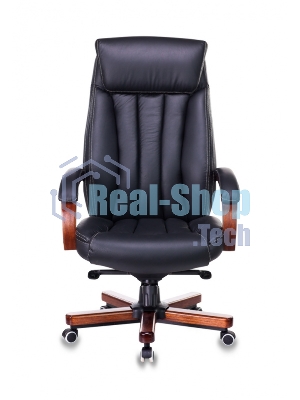 Кресло Бюрократ T-9922WALNUT/BLACK черный, кожа