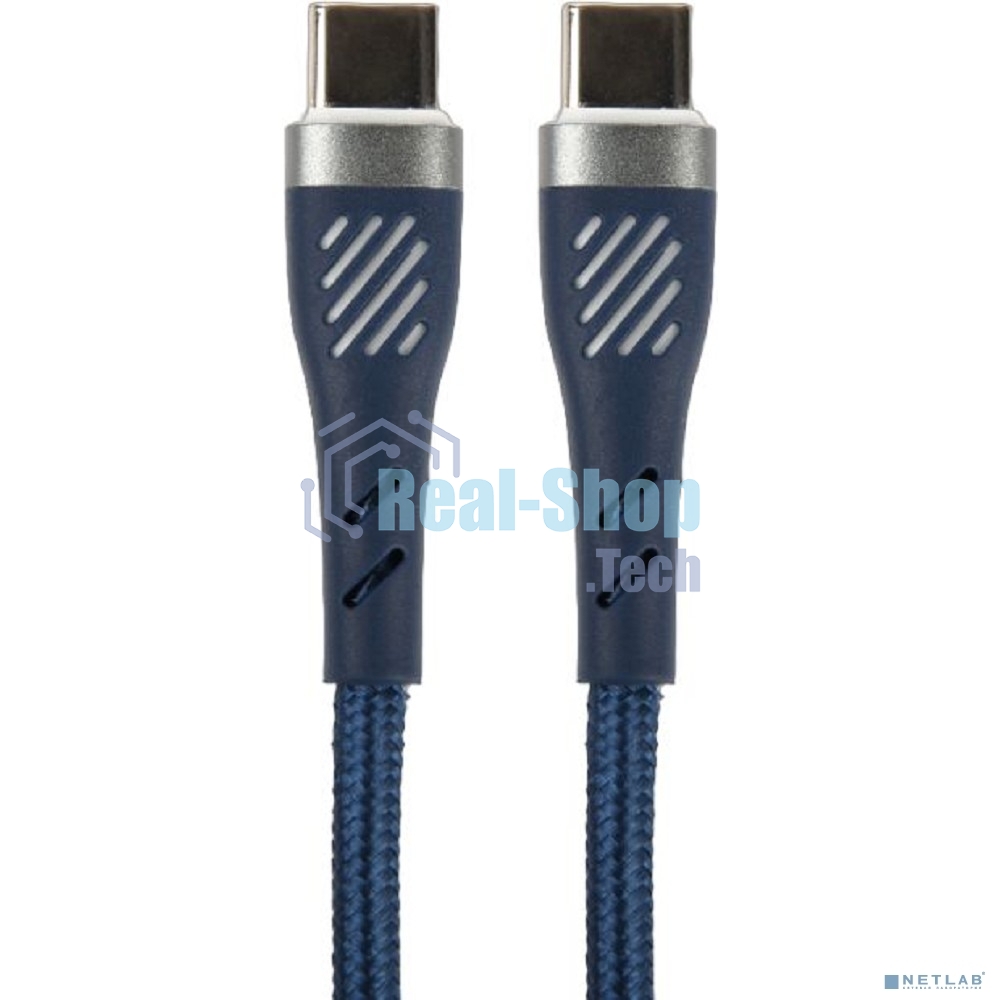 Кабель PERFEO USB C вилка - C вилка, 60W, синий, 1 м, POWER (C1103)