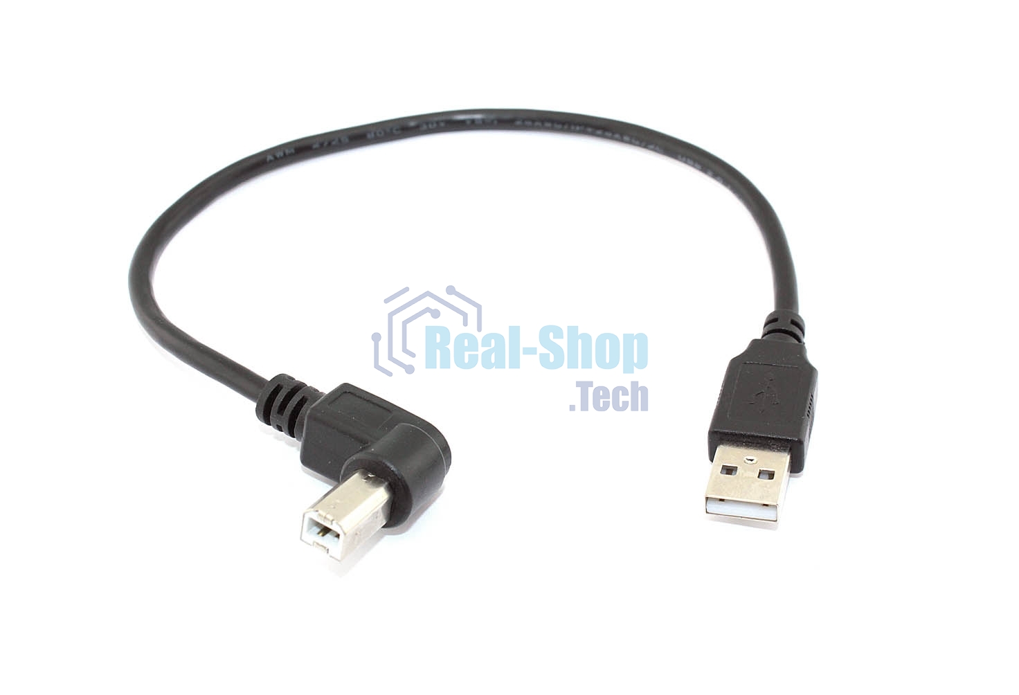 Кабель USB 2.0 на USB-B угол влево 0,3 м