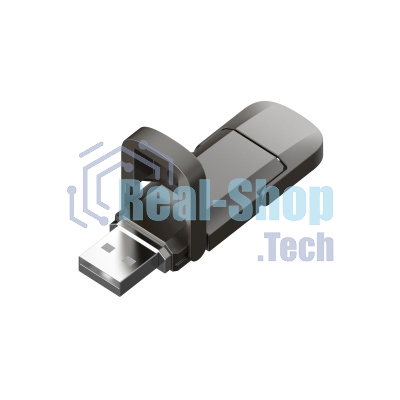 Флешка USB Dahua S809 (DHI-USB-S809-32-256Gb), 256Gb, USB 3.2 Type-A/USB Type-C, R/W 520/460, серый