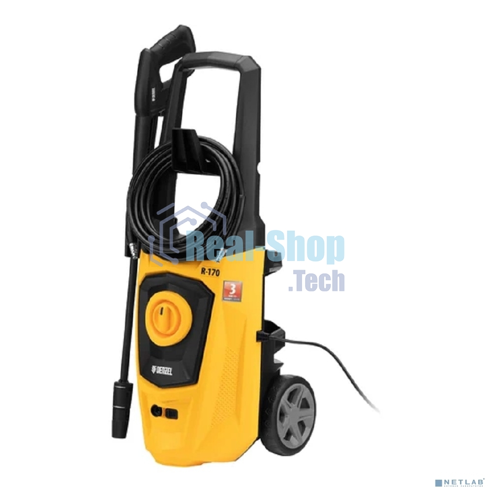 Моечная машина высокого давления Denzel R-170, 2000 Вт, 170 бар, 360 л/ч, колесная 58228