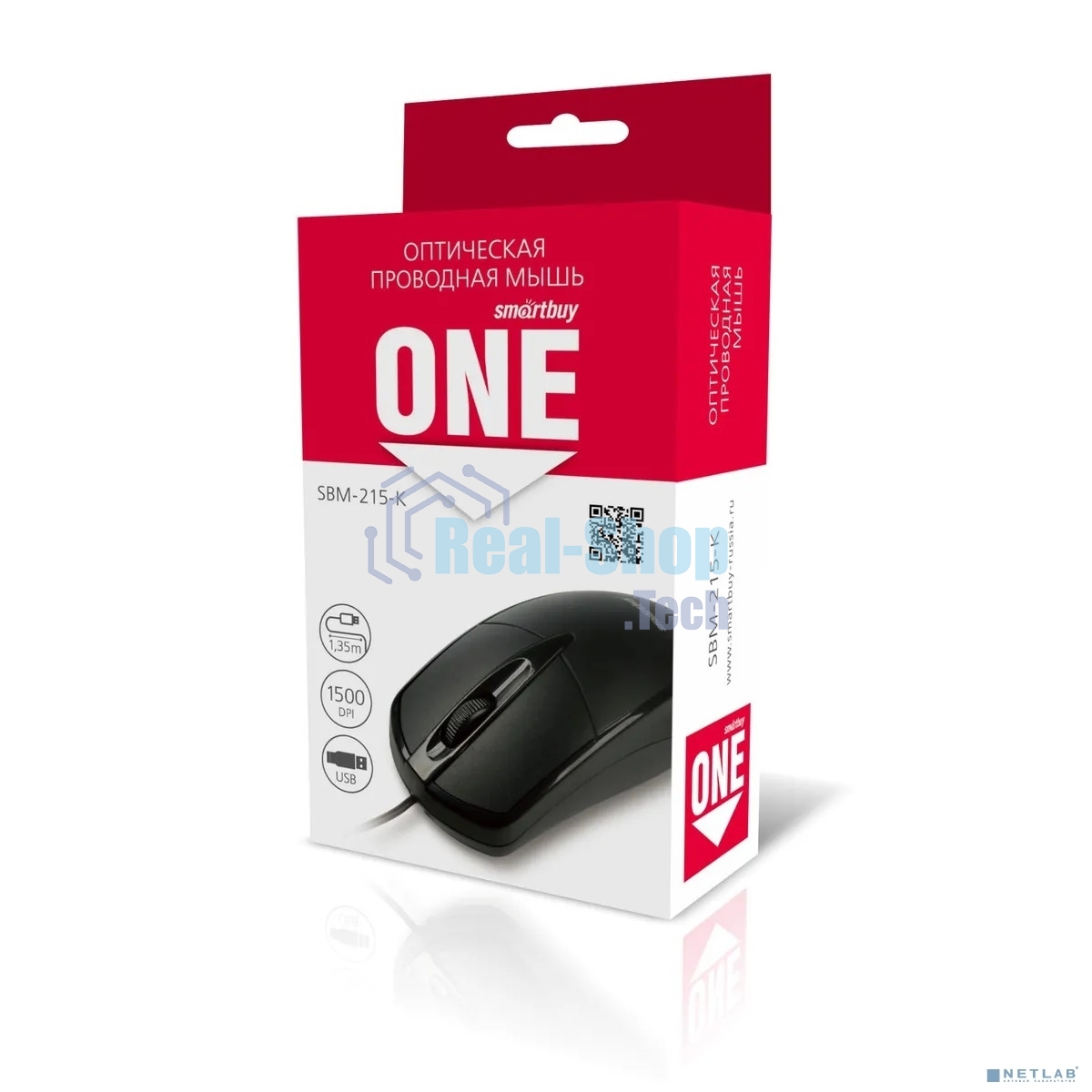 Мышь проводная Smartbuy ONE 215 черная (SBM-215-K)