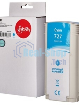 Картридж струйный Sakura B3P19A (№727 Cyan) для HP, голубой, 130 мл.