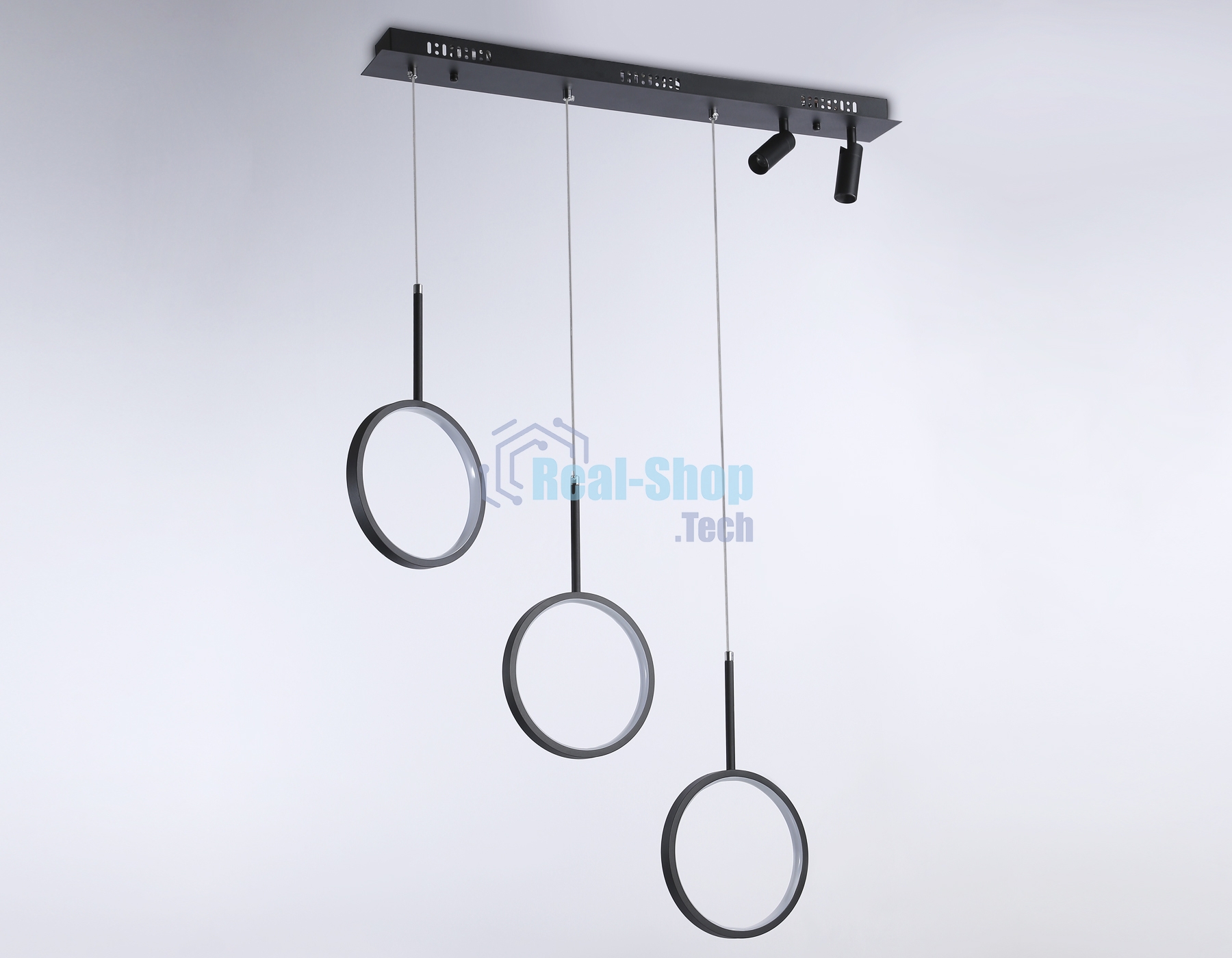 Светильник Ambrella light FL5278/3+2 BK черный 59W 3000K/4200K/6400K+4200K 800*20*1200 (ПДУ ИК)