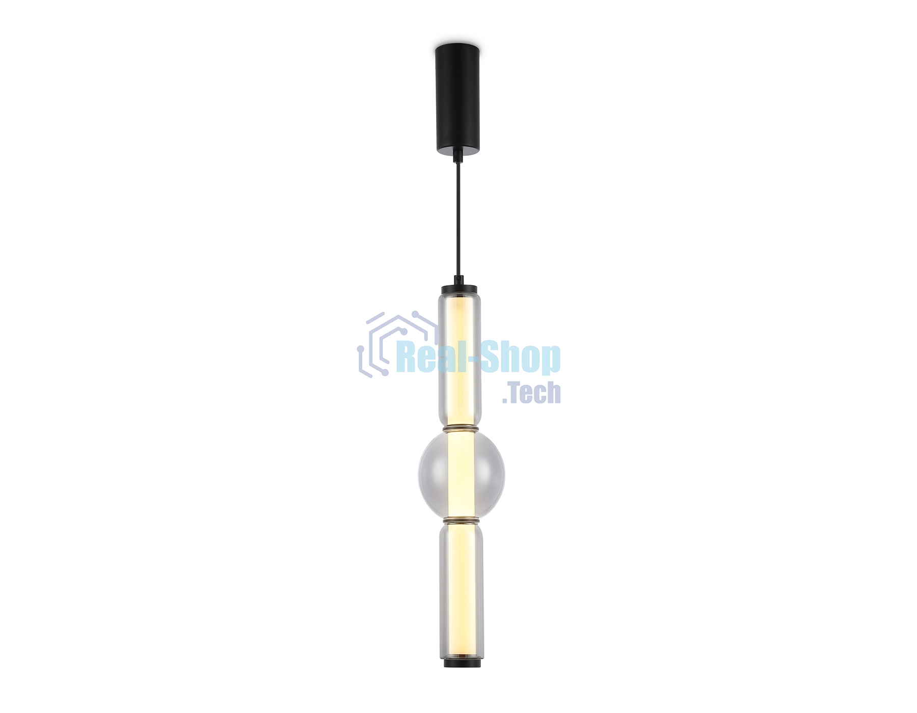 Подвесной светодиодный светильник Ambrella light LH11023 BK/SM черный/дымчатый 17W 3000K D120*520