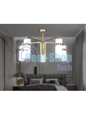 Люстра Ambrella light LH56124/5 BS/FR латунь/белый матовый E14*5 max 40W D605*350