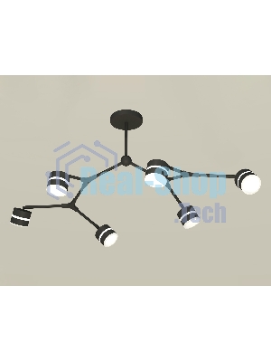 Светильник Ambrella light XB9056202/6 SBK/FR черный песок/белый матовый GX53 (C9056, N8445)