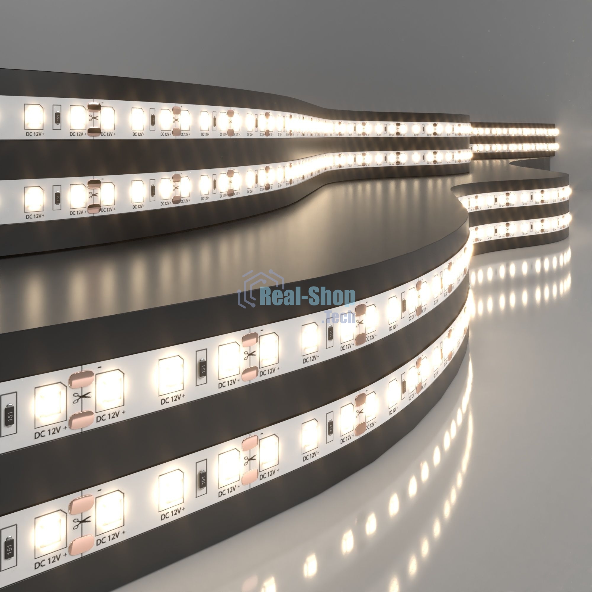 Лента светодиодная 2835 12V 120Led 9,6W IP20 / 120Led 9,6W IP20 3300K теплый белый