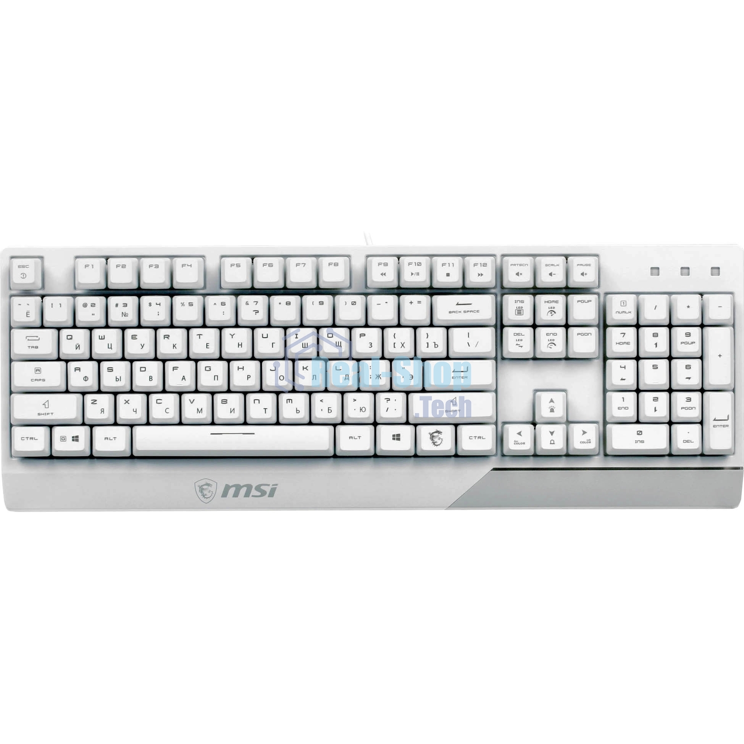 Клавиатура проводная MSI Vigor GK30 белый USB Multimedia for gamer LED (подставка для запястий)