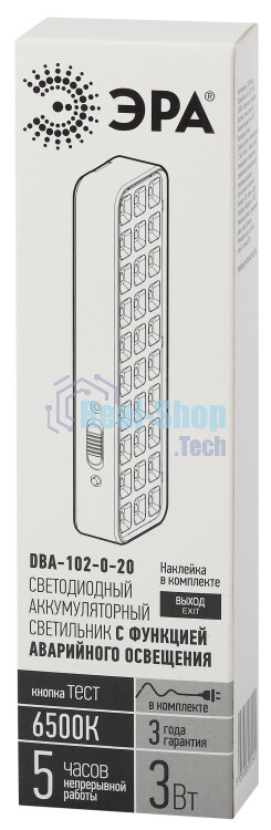 Светильник ЭРА LED аварийный непостоянный 30LED 5ч IP20 выход DBA-102-0-20