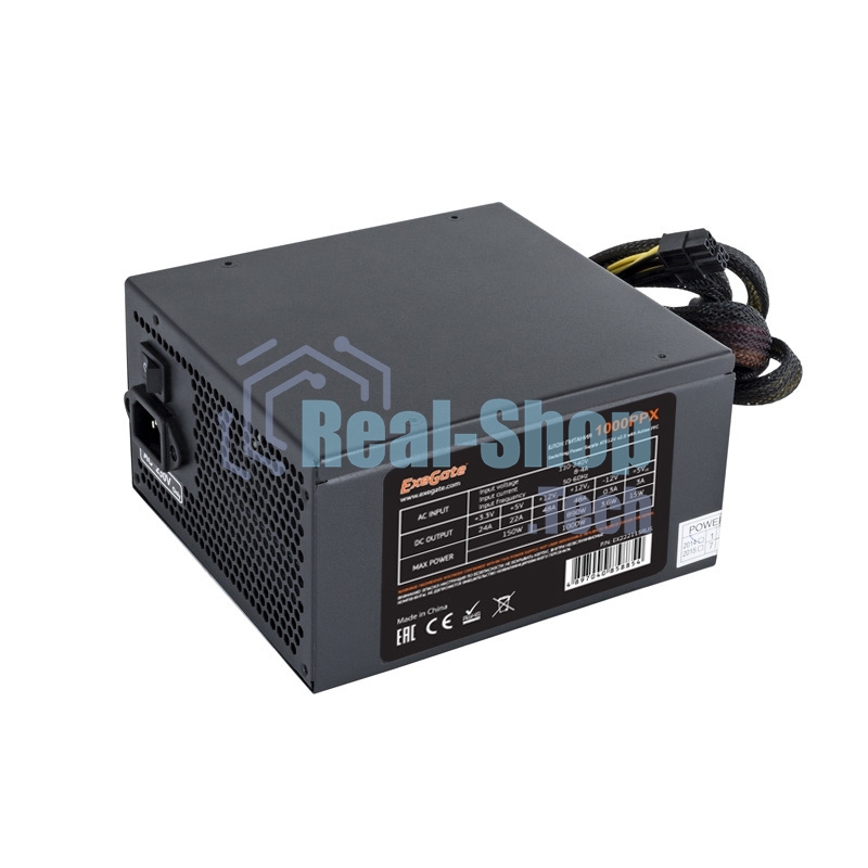 Блок питания ExeGate 1000PPX (EX222115RUS-S), 1000Вт, 140мм, модульный, черный