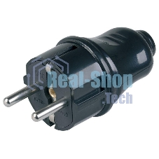 Вилка прямая ВПп10-02-Ст разборная с заземл. контактом 16А черный ИЭК EVP10-16-01-K02