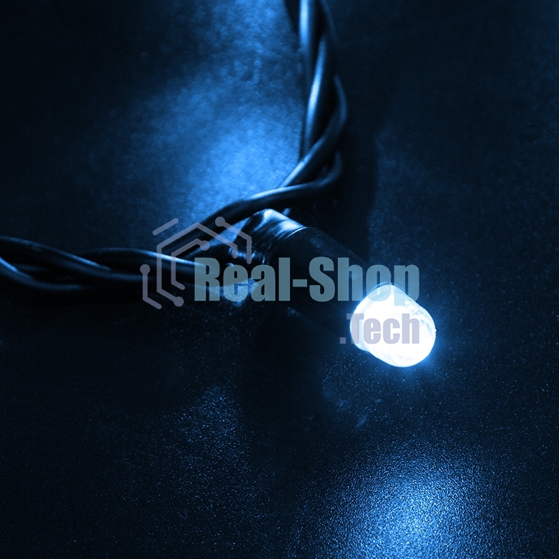 Гирлянда Neon-night Нить 10м, эффект мерцания (каждый 5-ый), черный ПВХ, 230В, Синий